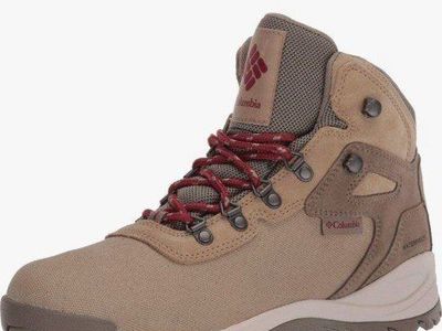 Columbia Newton Ridge Canvas Waterproof Beach Marsala Red Hiking Boots Size 9 Women's