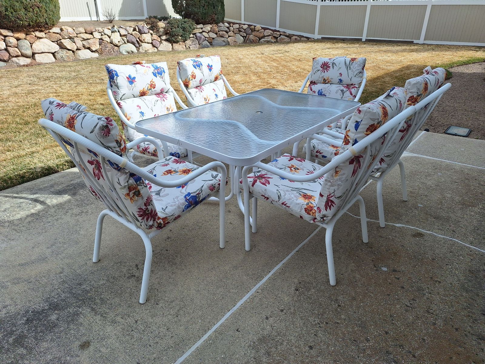 Patio Table and Six Chairs