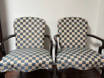 Original pair of Hickory chairs, professionally recovered $250