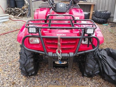 Suzuki Eiger 400 4x4 Quad ATV - Red, Off-Road Ready, Winch, Utility Racks