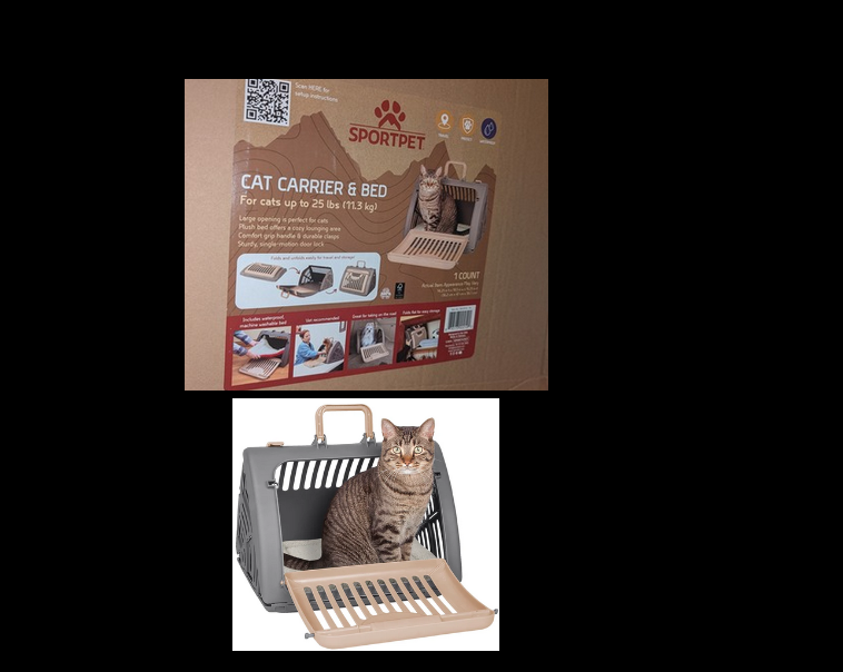 Cat Carrier & Bed for Cats / Small Dogs up to 25 lbs NEW BOXED