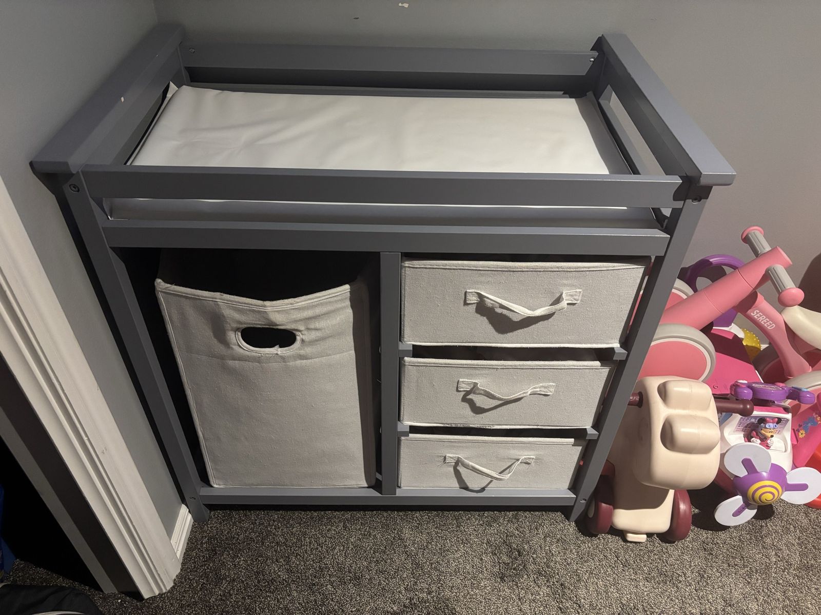 Grey changing table