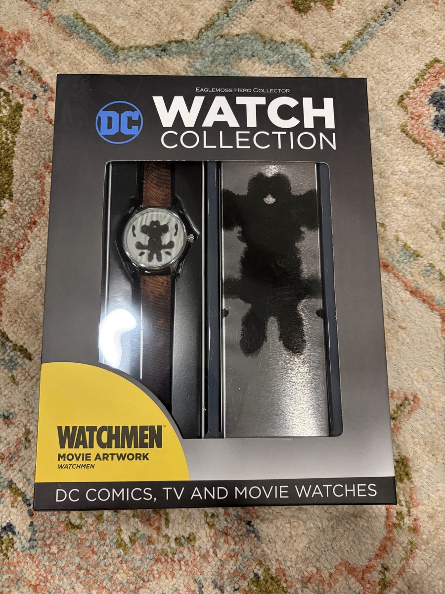 Eaglemoss Hero Collector DC Watch Collection: Watchmen Movie Art Watch with Rorschach design