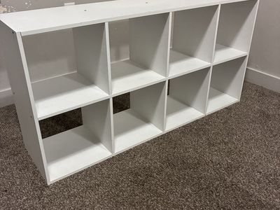 White 8-Cube Storage Shelf Organizer