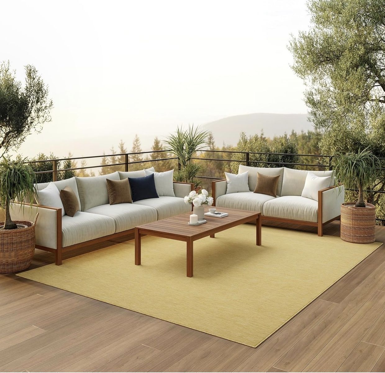 New. 9x12 Yellow Maize Indoor/Outdoor Area Rug