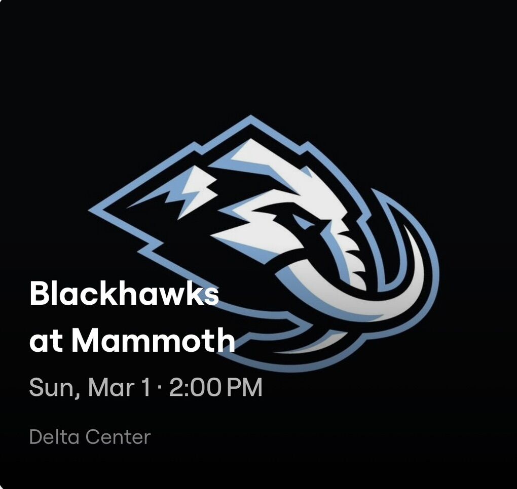 (3 Tix) Mammoth Vs. Chicago Blackhawks Row 9