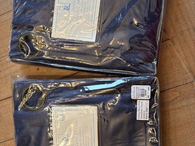 Pottery Barn Kids Grommet Canvas Curtain Panels Navy Blue Set of 2 50x84