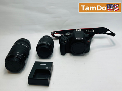 Canon EOS Rebel T7 DSLR Camera Premium Kit with 18-55mm & 75-300mm Lenses
