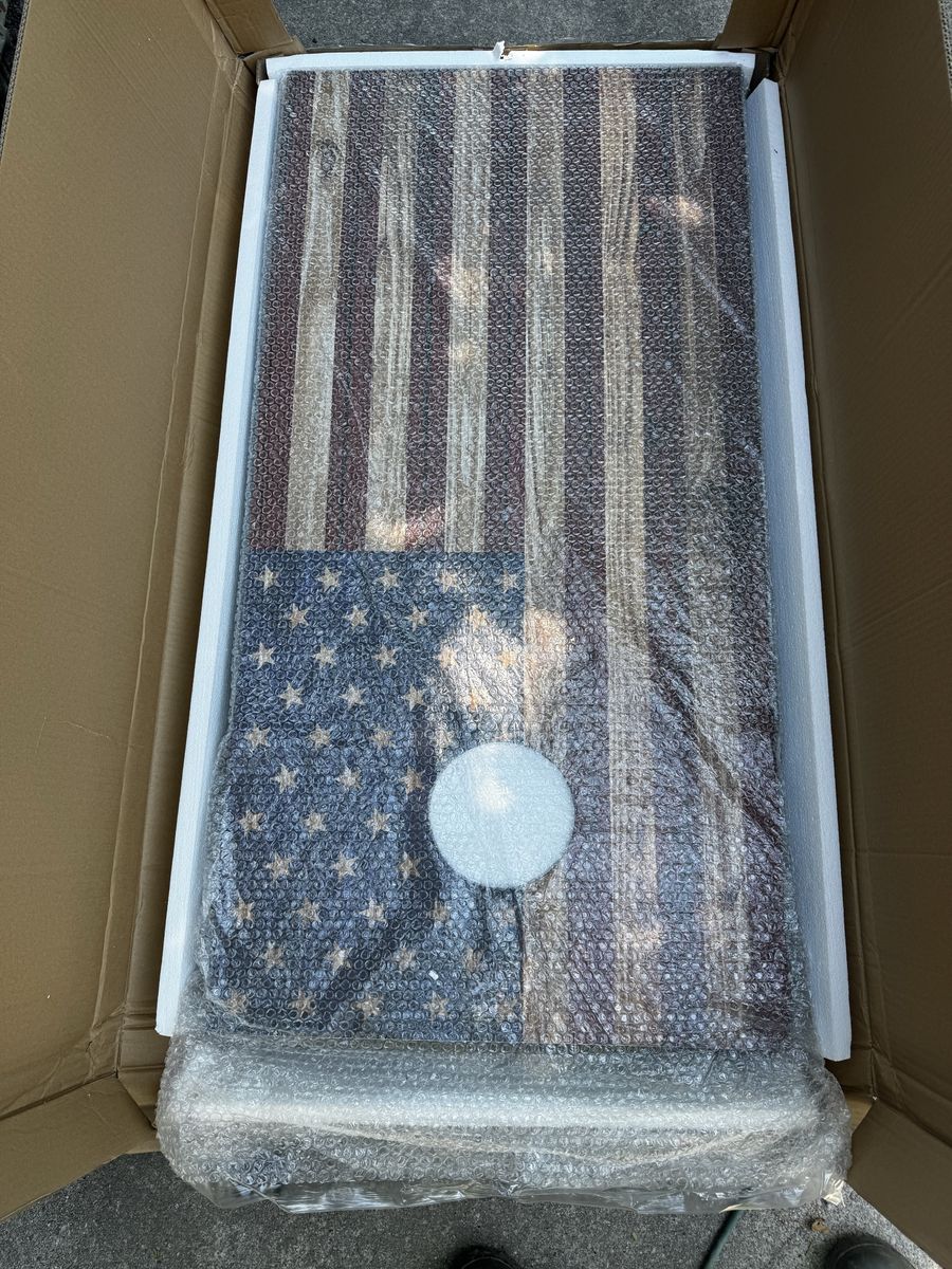 Rustic American Flag Cornhole Board Set - Outdoor Backyard Game - New