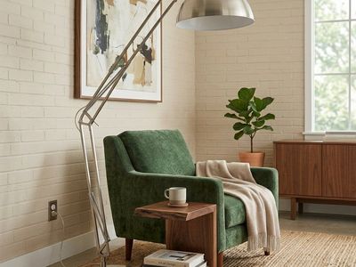 Brushed Chrome Retro Floor Lamp
