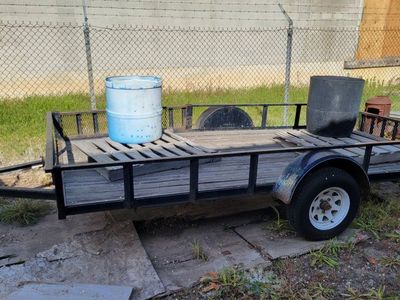 Utility Trailer - Single Axle, Steel Frame, Wood Deck