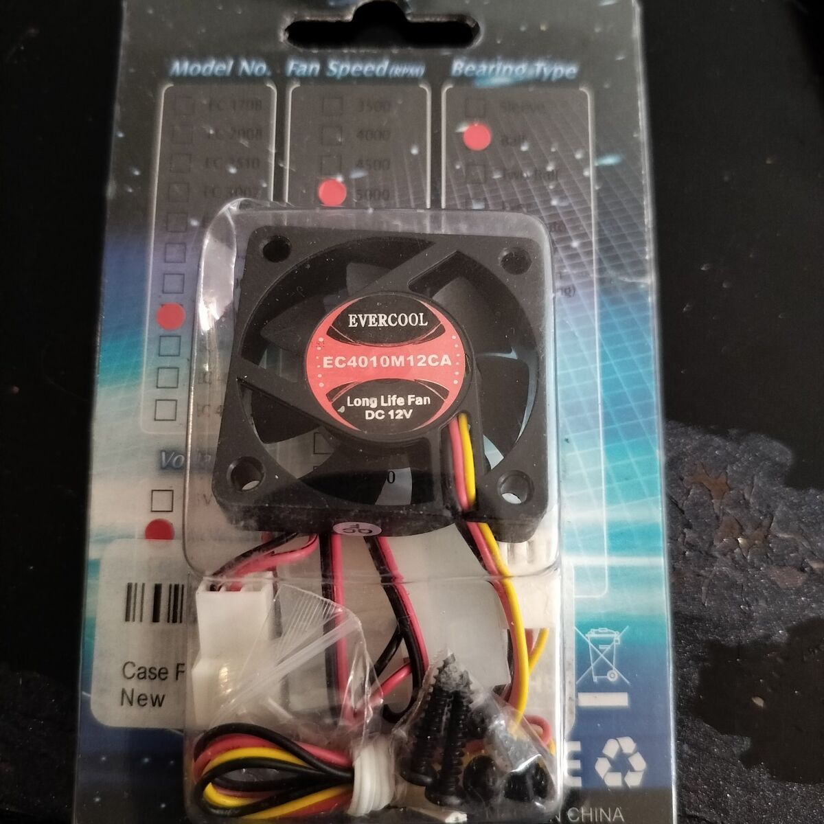 Evercool 40mm 12V Cooling Fan EC4010M12CA – New