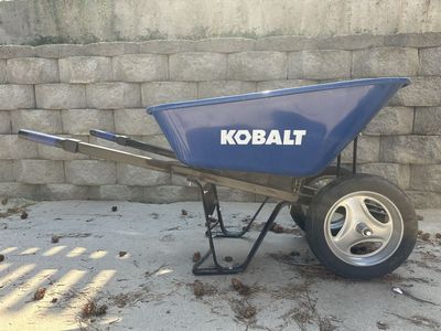 Kobalt Blue 2-Wheel Wheelbarrow - Heavy Duty Yard Cart