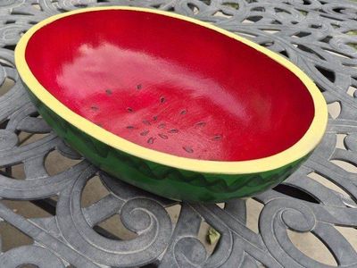 Hand-Painted Watermelon Serving Bowl - Unique Fruit Design Decor