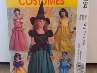 Disney Princess -McCall's M5732/M5494 Children's Costumes Sewing Pattern CHJ (7-8-10-12-14) Uncut