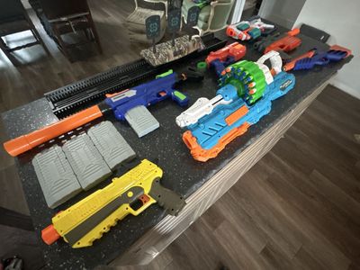 Large Lot of Nerf Blasters - Variety of Models & Colors with Accessories