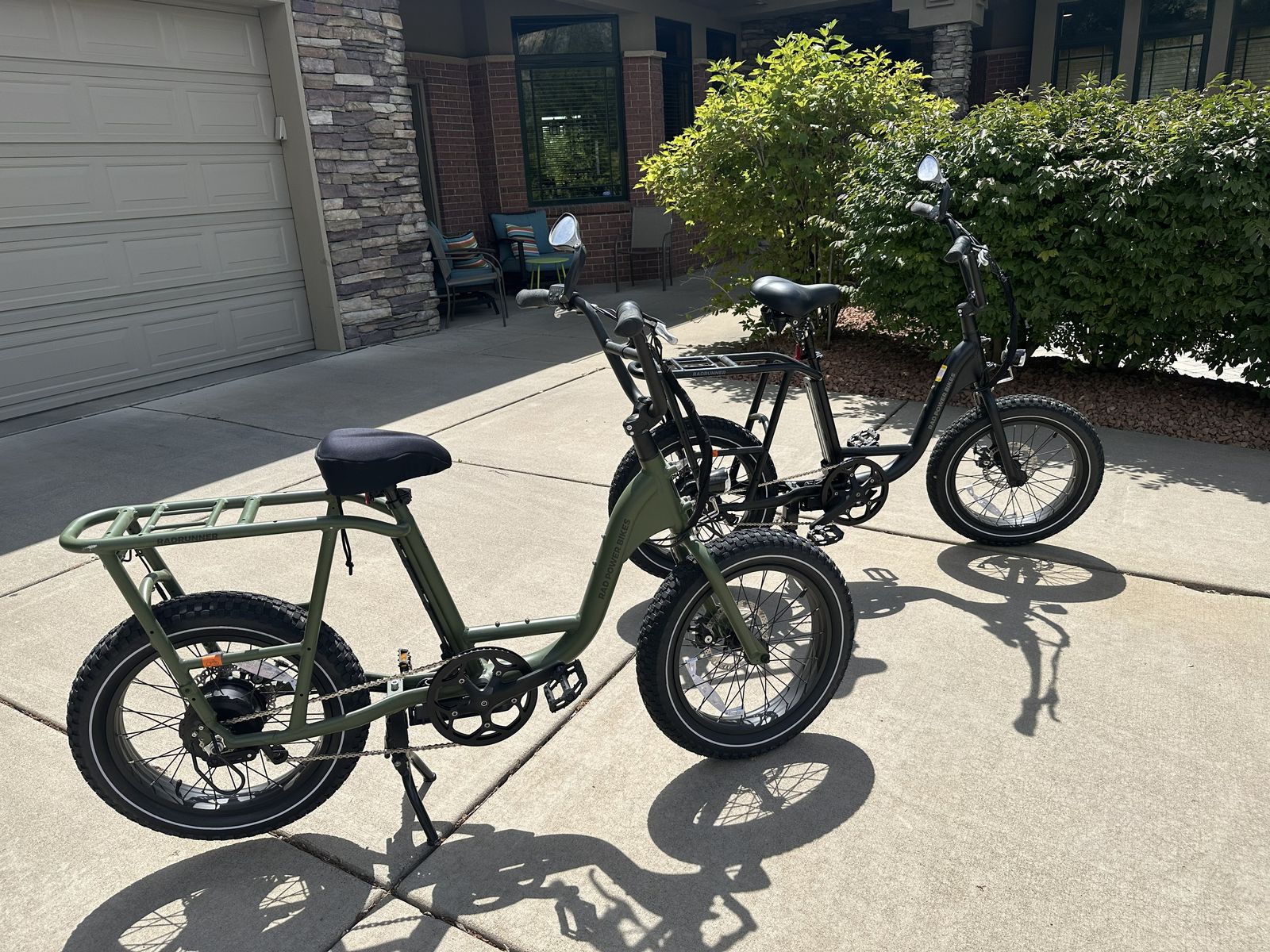 Rad Power Bikes RadRunner 2 Electric Utility Bikes - Pair (2) Like New, Olive & Black