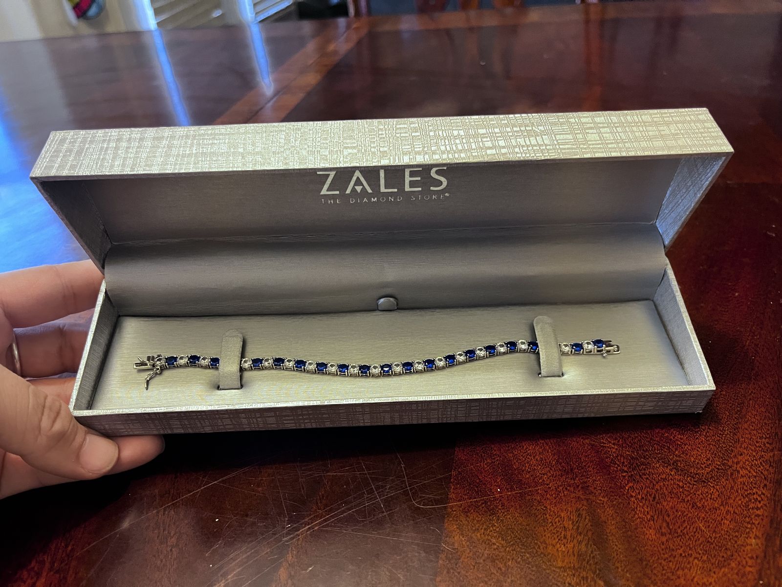 Blue And White Sapphire Tennis Bracelet