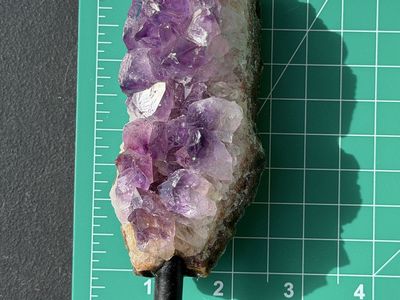Amethyst Cluster Geode on Stand - Deep Purple Crystal Display Piece, 5-6 inches