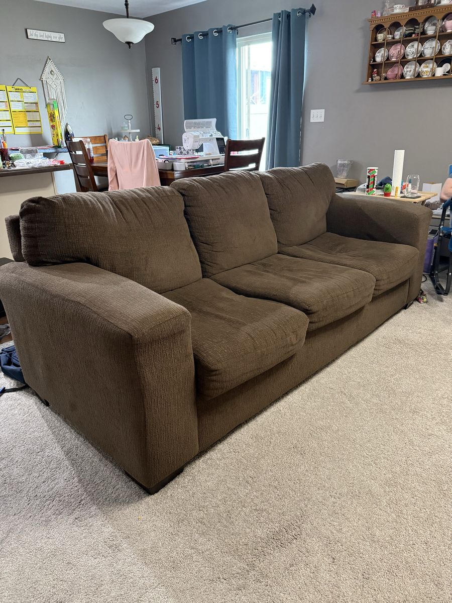 Brown Fabric Couch Sofa