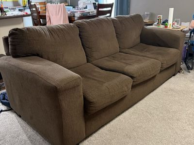 Brown Fabric Couch Sofa