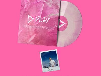 Ed Sheeran-SIGNED Play Pink & White Vinyl-Polaroid
