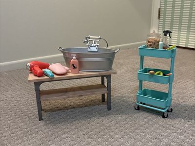 Our Generation Doll Pet Grooming Set w/ Sink Tub, Dryer, & Accessories - Excellent Condition