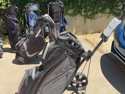Callaway Reva Cart Bag Black/Gray with Push Cart Golf Bag bundle