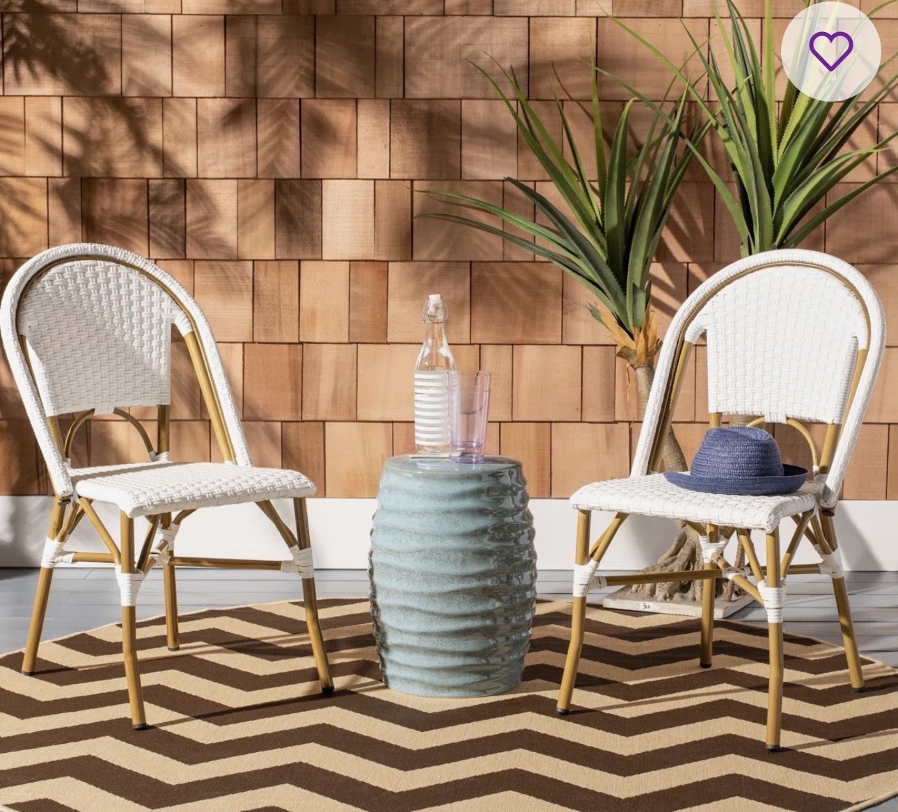 Wicker Wicker Outdoor Dining Side Chair (Set of 2)