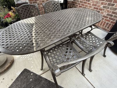 Outdoor Patio Dining Set, 5 Piece Metal Table and Chairs