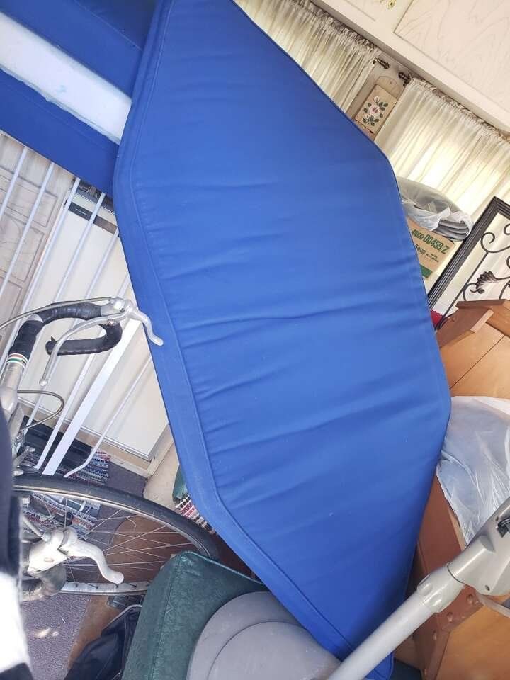 3 Large Blue Patio Cushions NOT rectangular