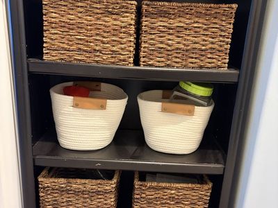 Black Wooden Bookshelf with 3 Shelves - Used