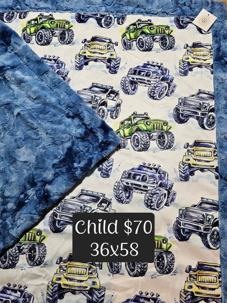 Monster truck Minky blanket