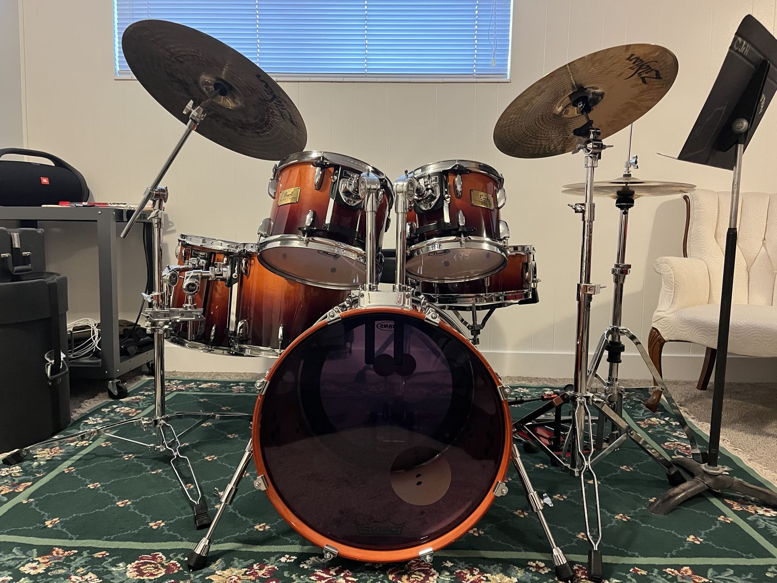 6 piece Pearl Session Custom Drum Set