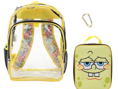 NEW Character Print 16" Clear Backpack & Lunch Kit