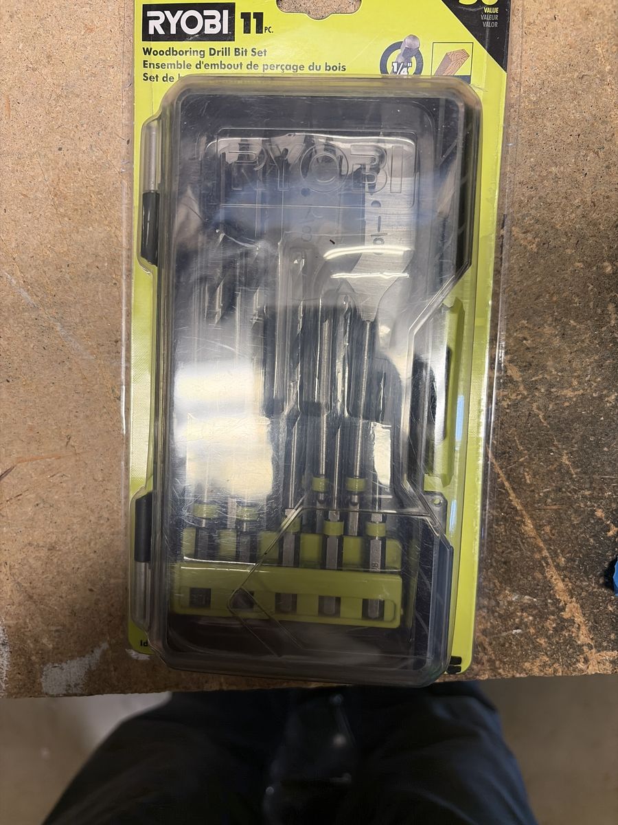 New Ryobi Woodboring Drill Bit Set 11pc