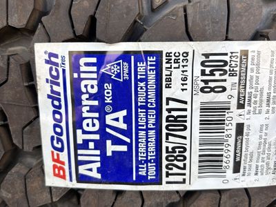 285/70R17 load C Bfgoodrich tires