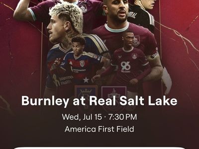 4 Burnley at RSL Soccer Tickets - July 15, 7:30 PM, Section 11, America First Field