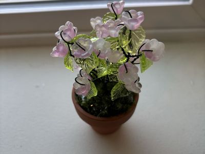 Handmade mini glass beaded plant