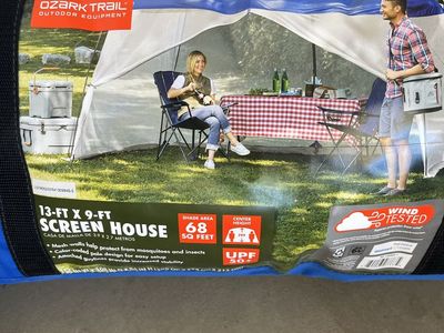 Ozark Trail 13'x9' Screen House Outdoor Shelter w/ Mesh Walls, UPF 50+, Wind Tested