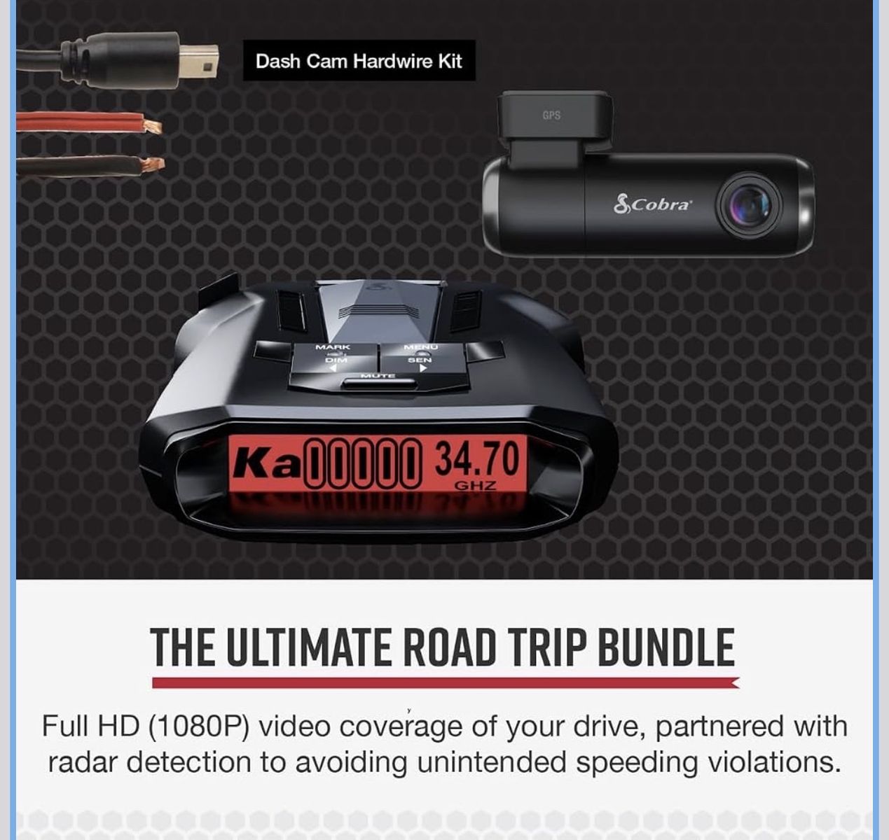 Cobra RAD 700i Laser Radar Detector & SC100 Smart Dash Cam Rear Detection