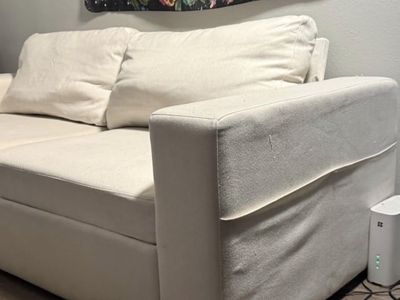 White couch 85 in