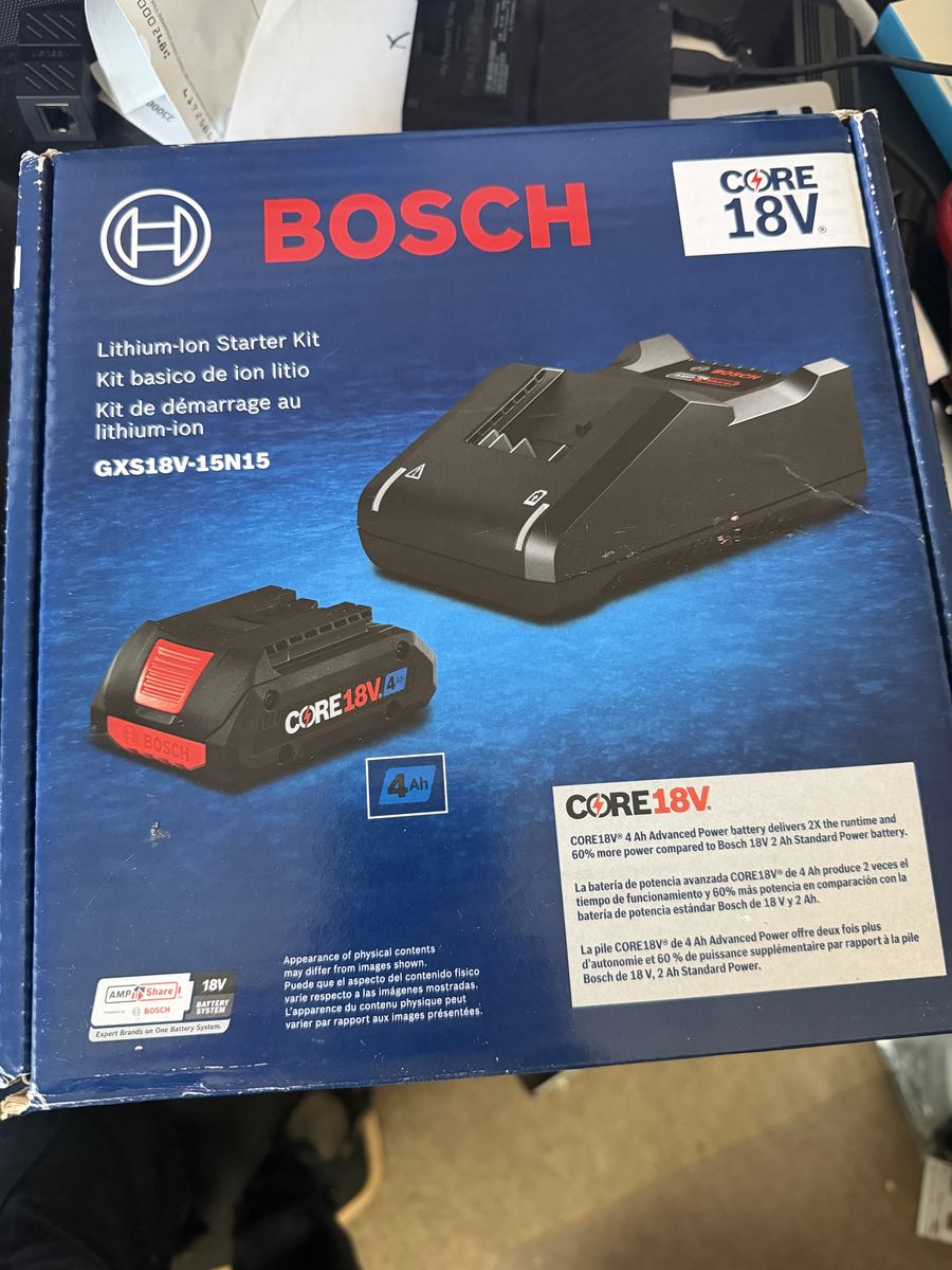 Bosch GXS18V-15N15 18V CORE18V 4Ah Lithium-Ion Battery & Charger Starter Kit New
