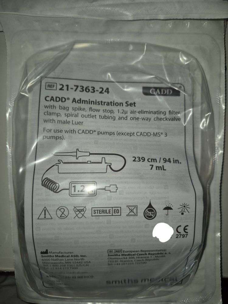 New Sealed 4x Smiths CADD Administration Set REF 21-7363-24 Exp 2031