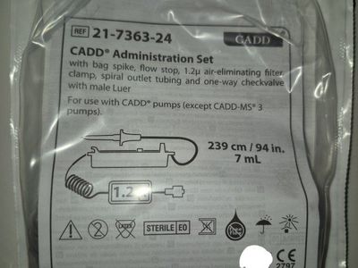 New Sealed 4x Smiths CADD Administration Set REF 21-7363-24 Exp 2031