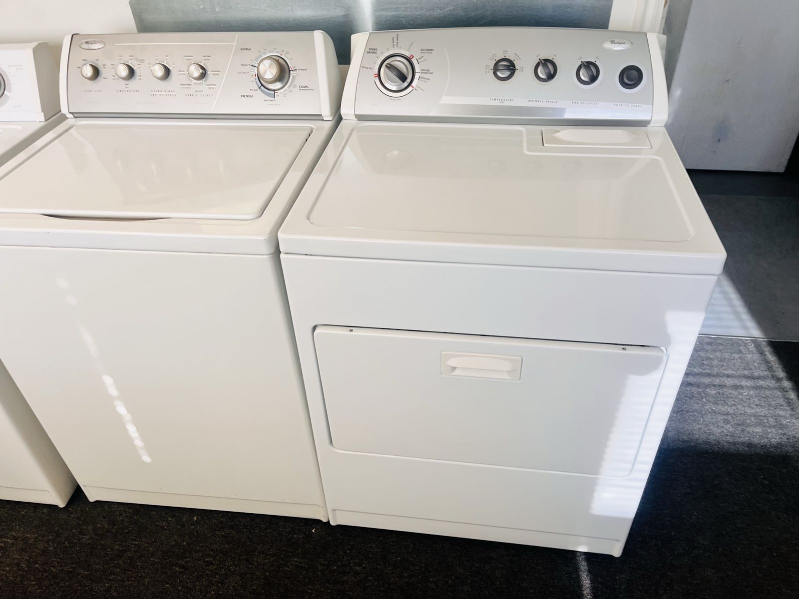 Super heavy duty whirlpool washer and dryer