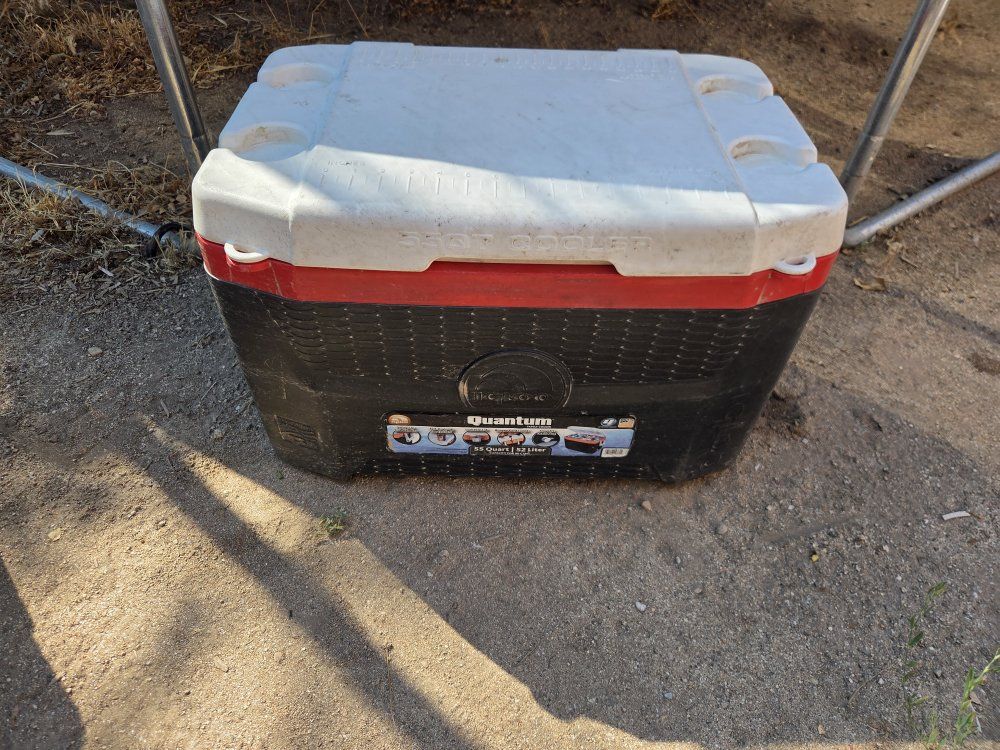 Igloo Quantum 55 Quart Ice Chest Cooler - Red, White & Black