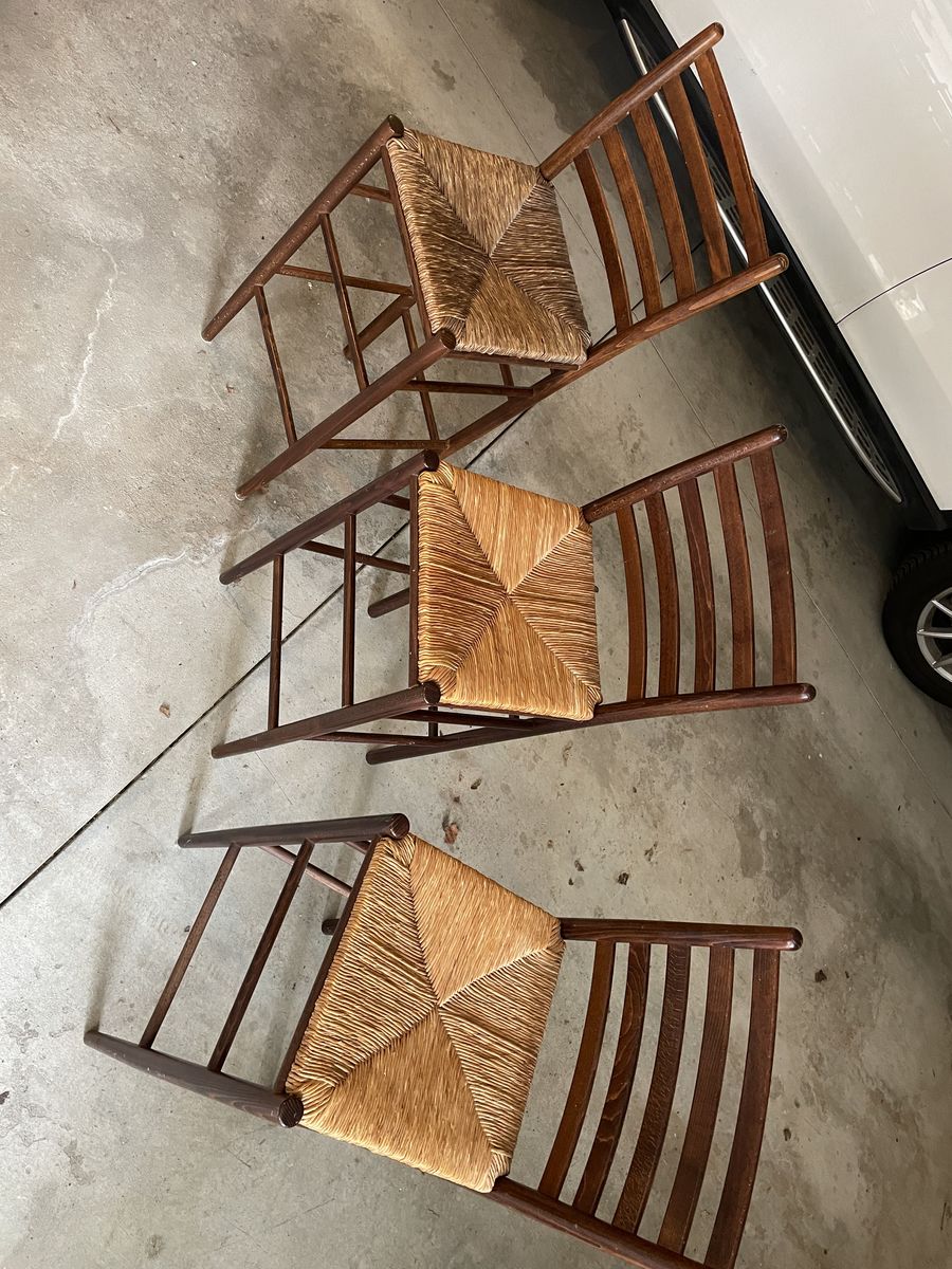 Antique Wicker Counter Chairs