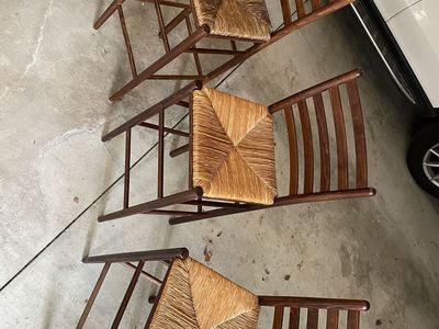 Antique Wicker Counter Chairs