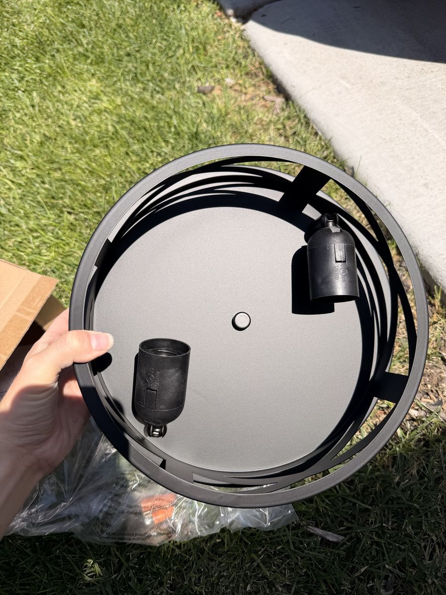 Flush mount black farmhouse light fixture